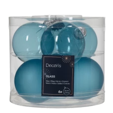 Kaemingk Набор стеклянных шаров, 6 шт., 6 см, голубые