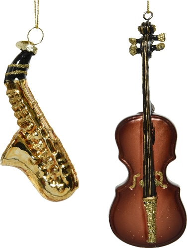Kaemingk Формовая игрушка Музыкальные инструменты, стекло, 12 см, 2 вида