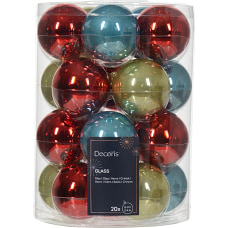 Kaemingk Набор стеклянных шаров, 20 шт., 6 см, разноцветные