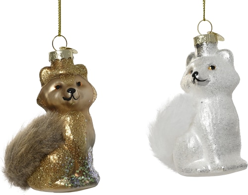 Стеклянная Игрушка "Зимняя Лиса", 4.2x5.5x8.6см, 2 вида, Kaemingk