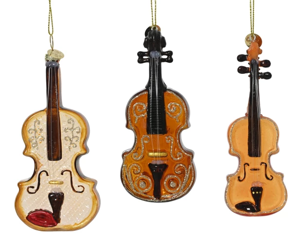 Стеклянная Игрушка "Скрипка", 6x2.2x12см, 3 вида, Kaemingk
