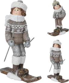 Koopman Декоративная фигурка из полирезины Ребенок на лыжах, 11x6x16 см, 2 дизайна