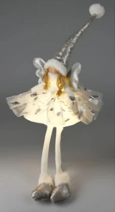 Koopman Декоративная фигурка Ангел LED, 60 см, серебро