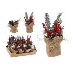 Koopman Декоративное украшение Ветка с шишками в горшке, 20 см, в ассортименте