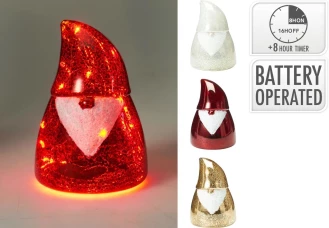 Koopman Светодиодное украшение из стекла Санта, 14 см, 3 вида