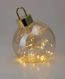 Koopman Светодиодное украшение из стекла Шар, 15 см, янтарь