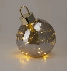 Koopman Светодиодное украшение из стекла Шар, 15 см, серый