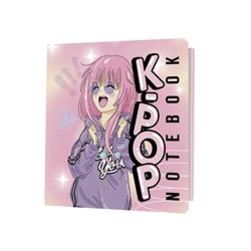 K-POP (девочка в сиреневой толстовке,розовый фон)