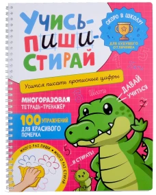 Учись &ndash; пиши &ndash; стирай. Учимся писать прописные цифры
