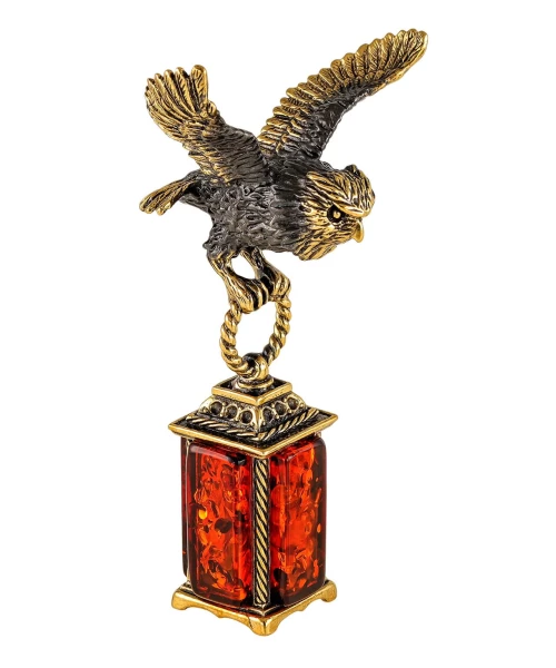 Птица Сова с фонарем 2286