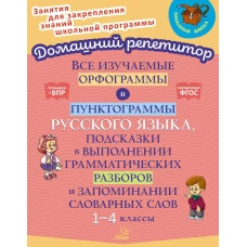 Все изучаемые орфограммы и пунктограммы русского языка, подсказки в выполнении грамматических разборов и запоминании словарных слов. 1-4 кл. Стронская И.М.