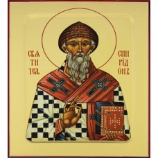Икона святителя Спиридона Тримифунтского (клетчатое облачение)(на дереве) 125 х 160.