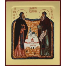 Икона Сергия и Германа Валаамских, преподобных (на дереве) 125 х 160.