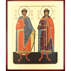 Икона Бориса и Глеба, блг. князей (ростовая) (на дереве): 125 х 160.