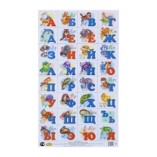 Плакат. Азбука русская с прописными буквами (малый формат)