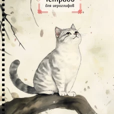 Тетрадь для иероглифов на пружине (Игривый котик)