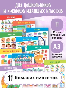11 больших настенных плакатов для дошколят. Всё что нужно знать