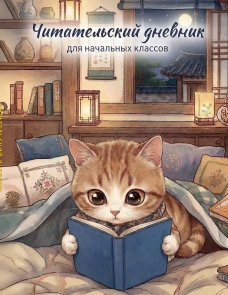 Читательский дневник для начальных классов. Котик (32 л. цветной блок)